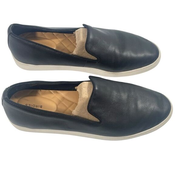 Birdies The Swift Black Leather Slip On‎ Sneaker Women’s Size 8.5 Shoes Loafer - Picture 1 of 11